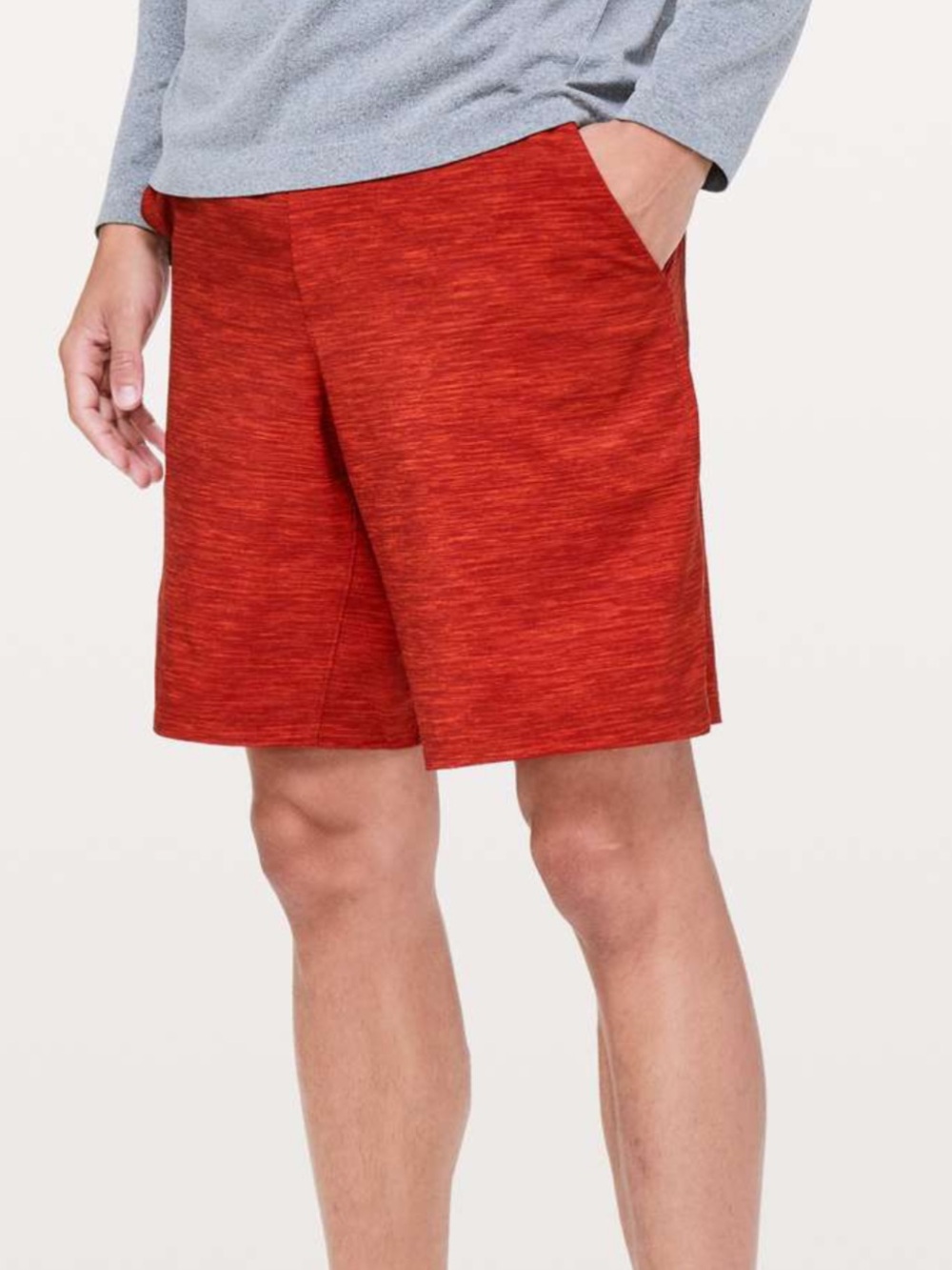 Lululemon Pace Breaker Short *9" Heather Allover Solar Orange Magma Red Large
